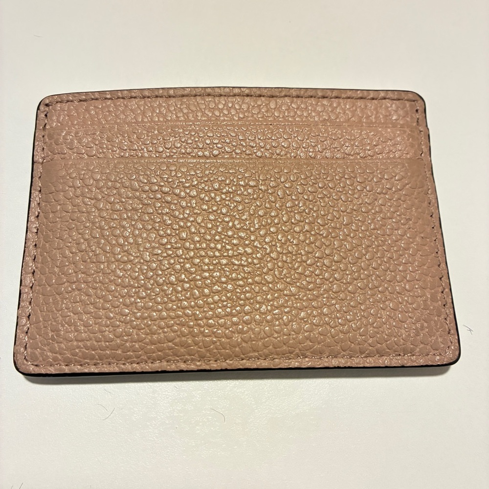 Michael Kors Blush Pink Pebbled Leather Slim Card Case Wallet Everyday Essential - Picture 3 of 4